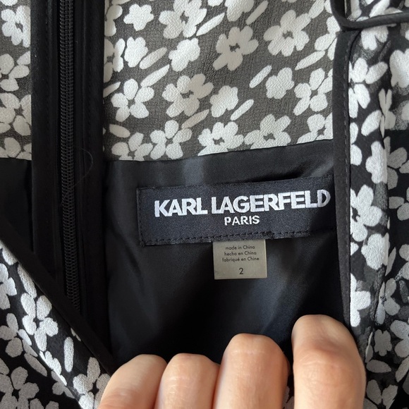 Karl Lagerfeld Floral Flutter Sleeve Mini Dress - Picture 2 of 11